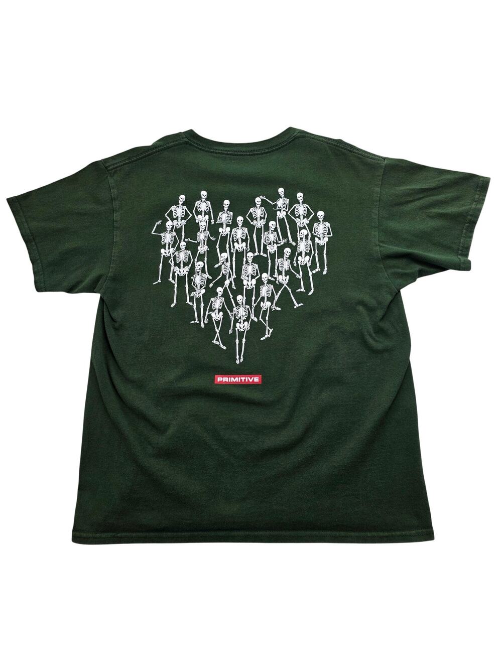 Primitive Skeleton Heart Graphic T Shirt Youth Large Green Skate Streetwear
